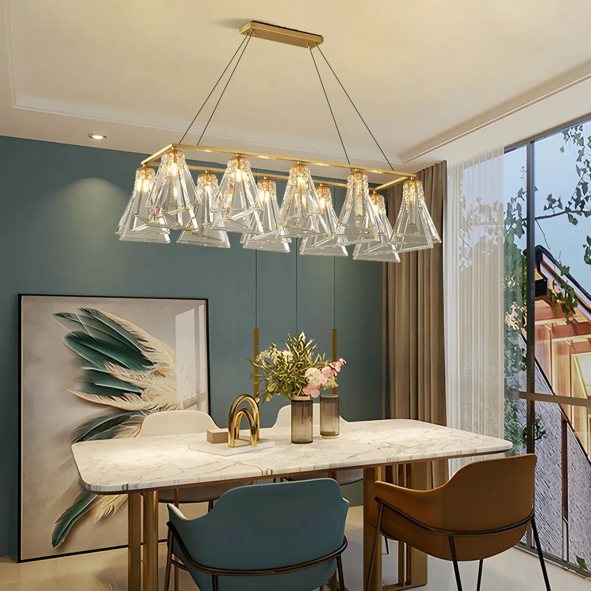 flairel Modern Simple Crystal Chandelier for Living Room