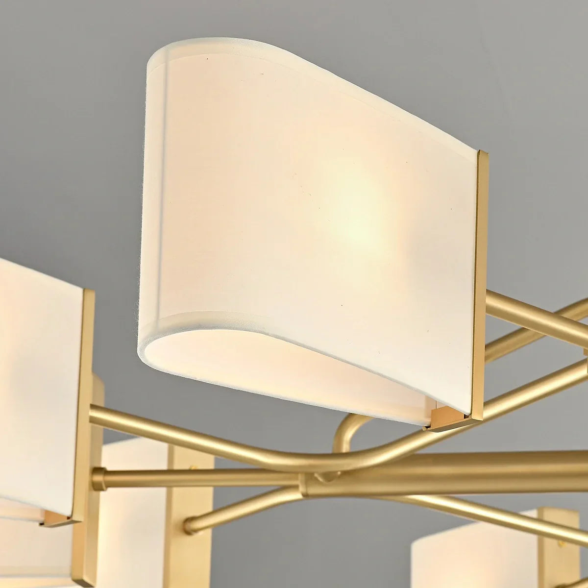 flairel American Retro Brass Fabric Chandelier