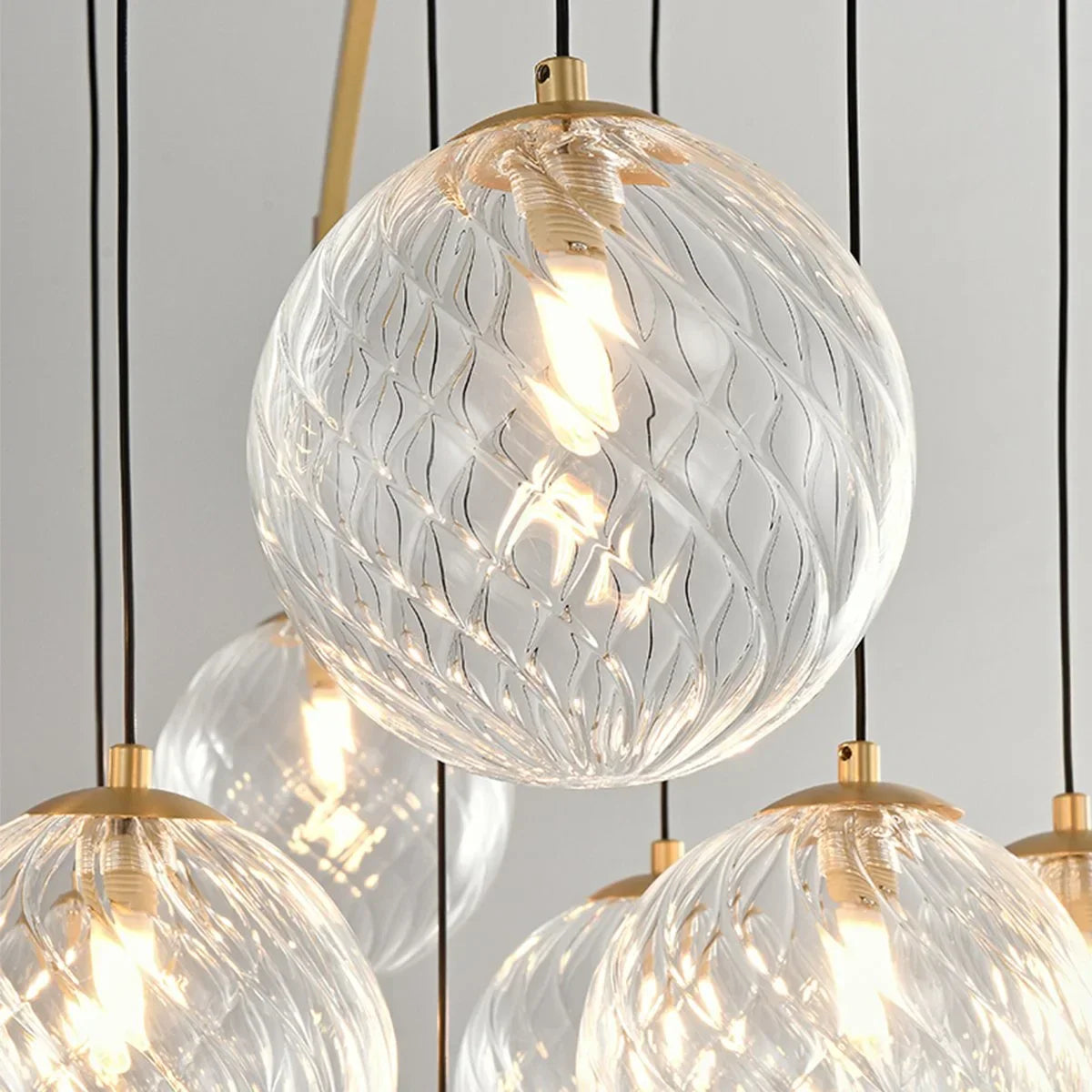 flairel Modern Luxury Copper Glass Ball Chandelier