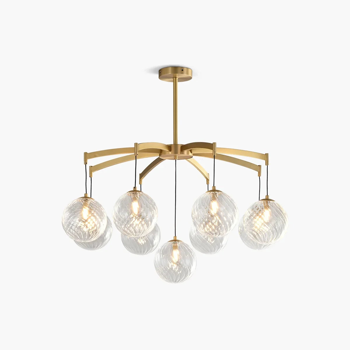 flairel Modern Luxury Copper Glass Ball Chandelier