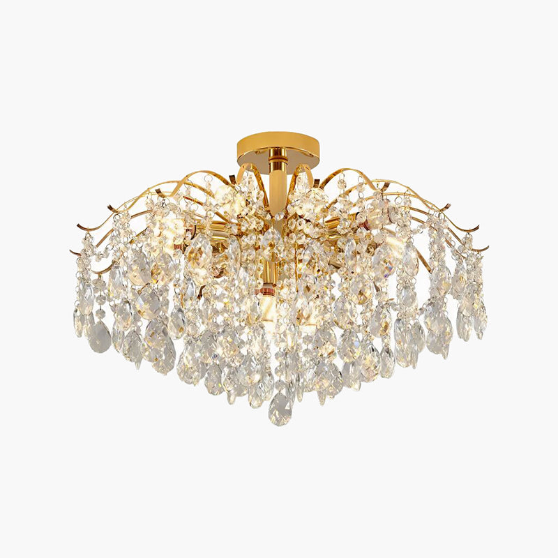 flairel French Vintage Crystal Ceiling Chandelier