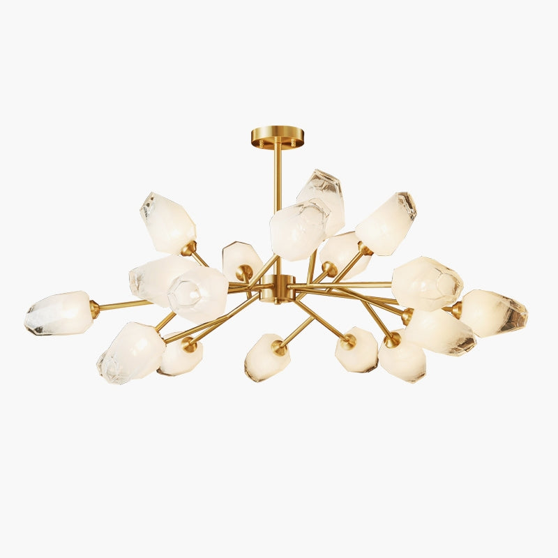 flairel Crystal Bud Copper Chandelier for Living Room