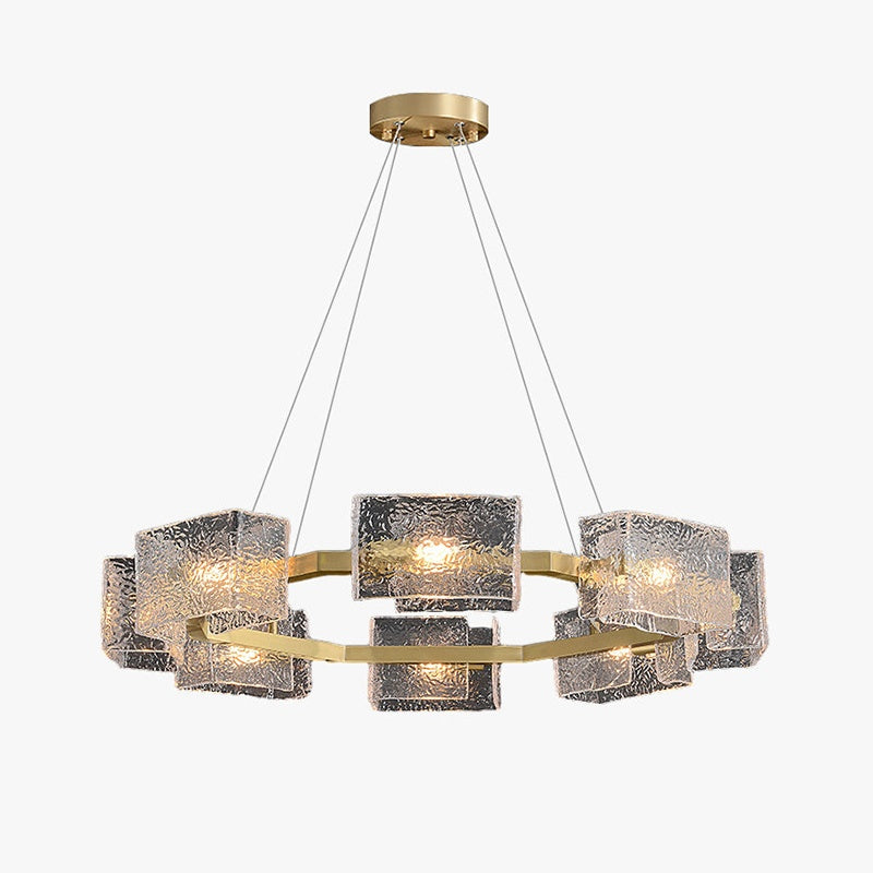 flairel Textured Glass Round Chandelier