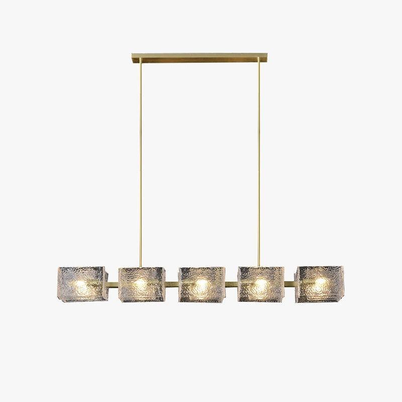 flairel Textured Glass Linear Chandelier for Dining Room