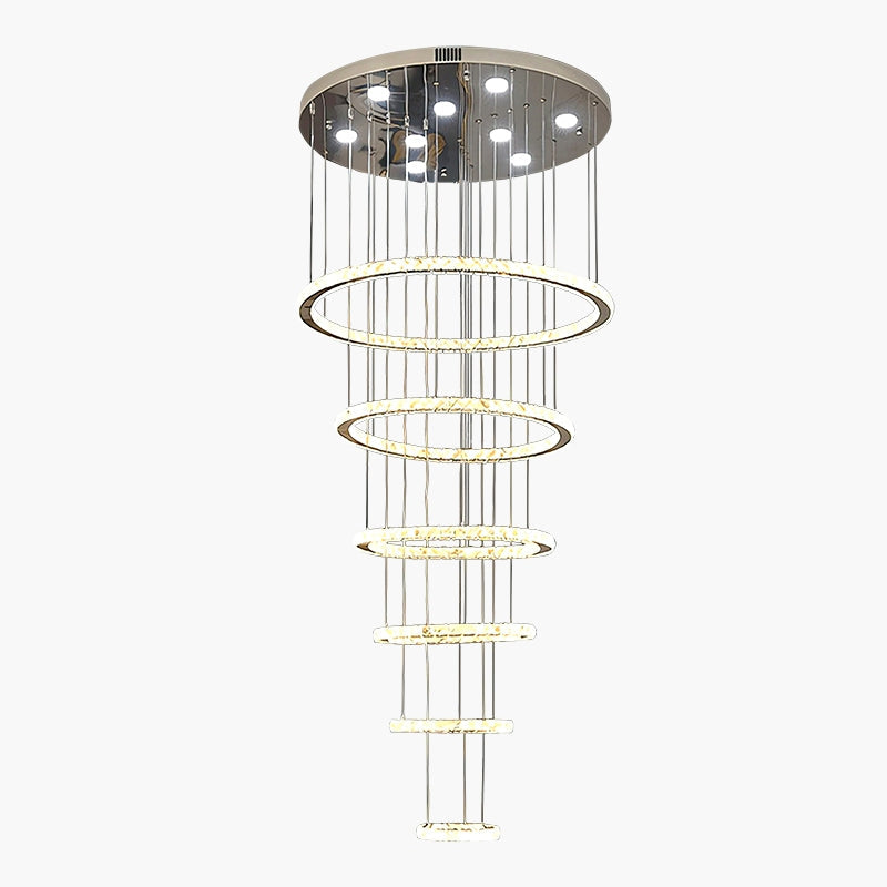 flairel Luxurious Ring Layered Crystal Chandelier