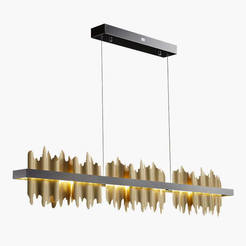 flairel Iceberg Linear Chandelier-Black & Gold