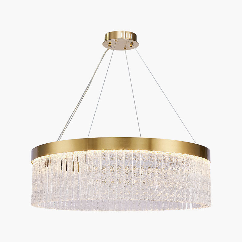 flairel Round Halo Crystal Chandelier for Living Room