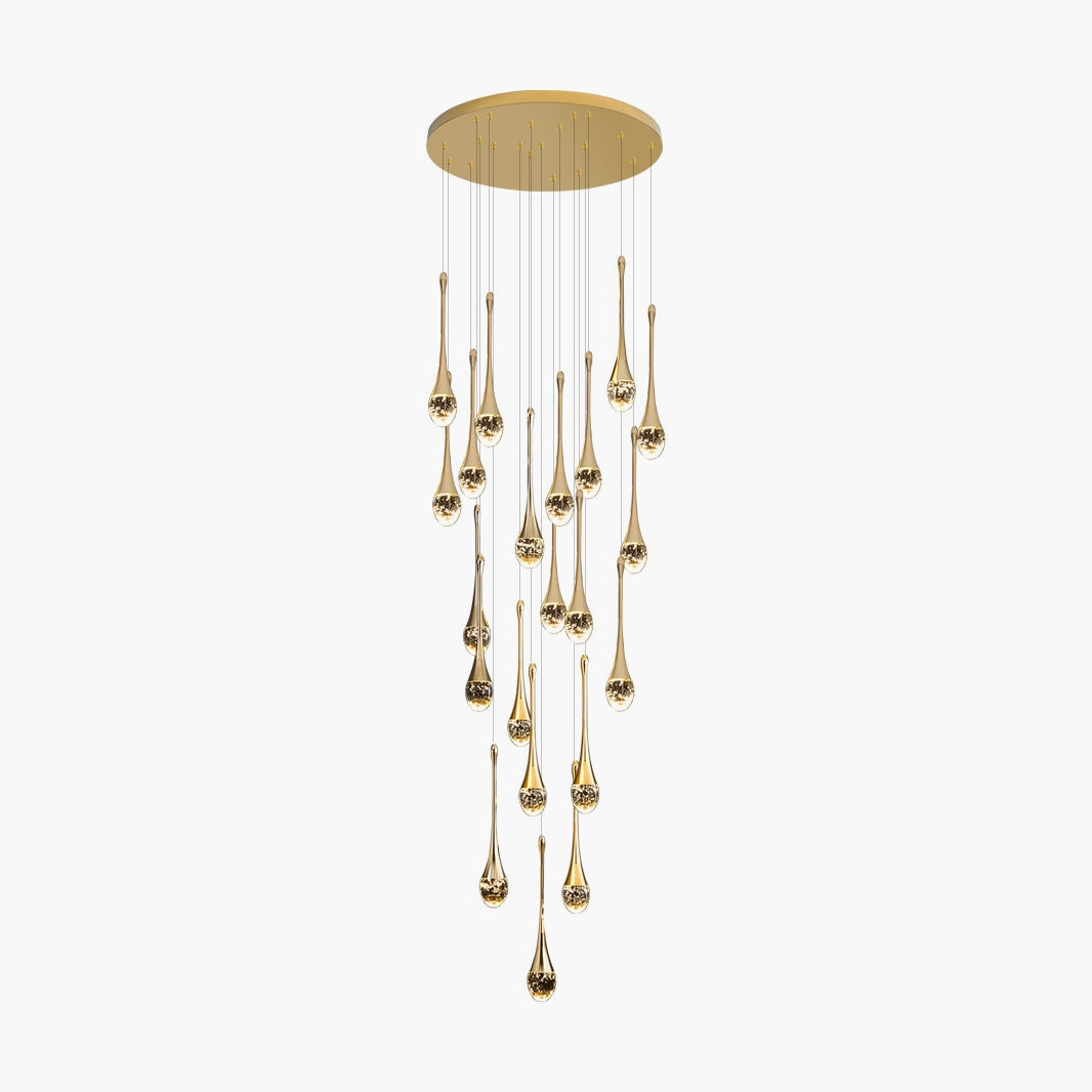 flairel Luxury Water Drop Pendant Chandelier for Living Room