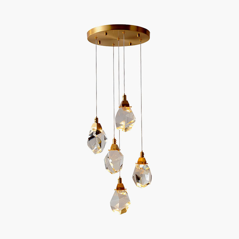 flairel Rock Crystal Rain Chandelier for Living Room