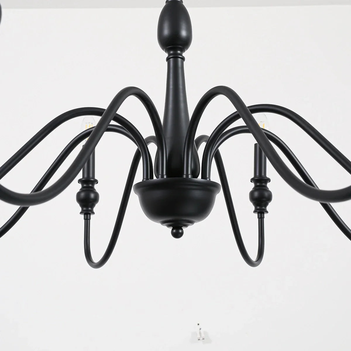 flairel American Simple Black Candle-Style Chandelier