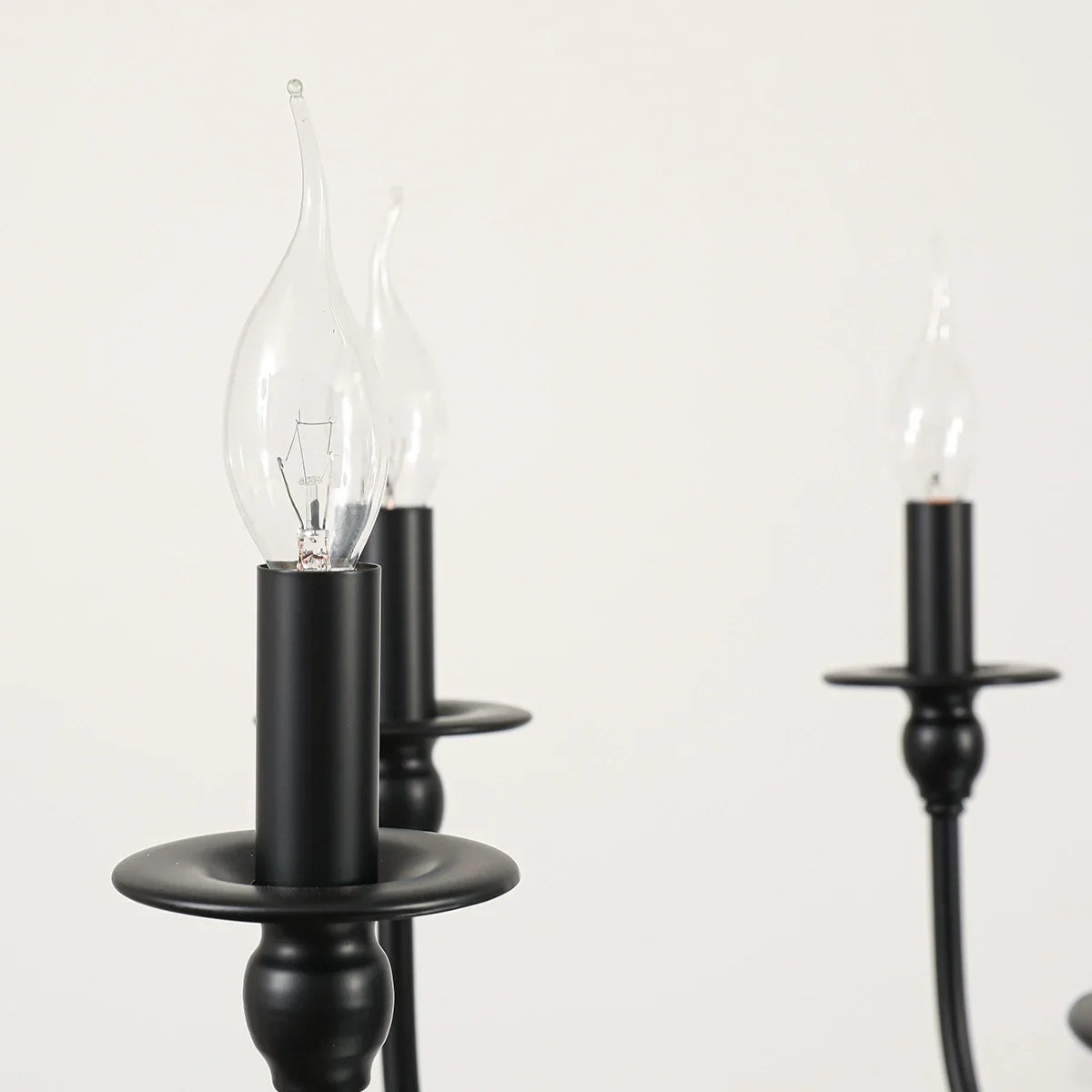flairel American Retro Black Candle Chandelier