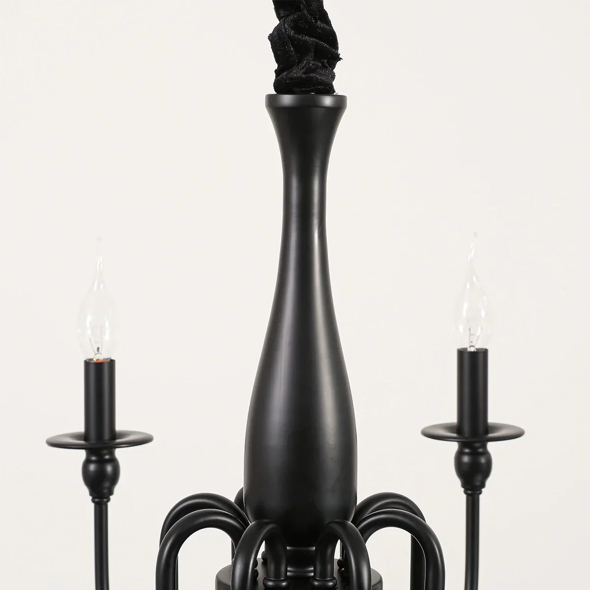 flairel American Retro Black Candle Chandelier
