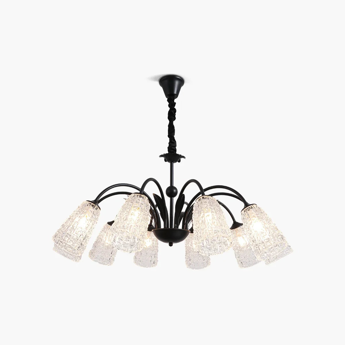 flairel American Retro Iron Glass Chandelier