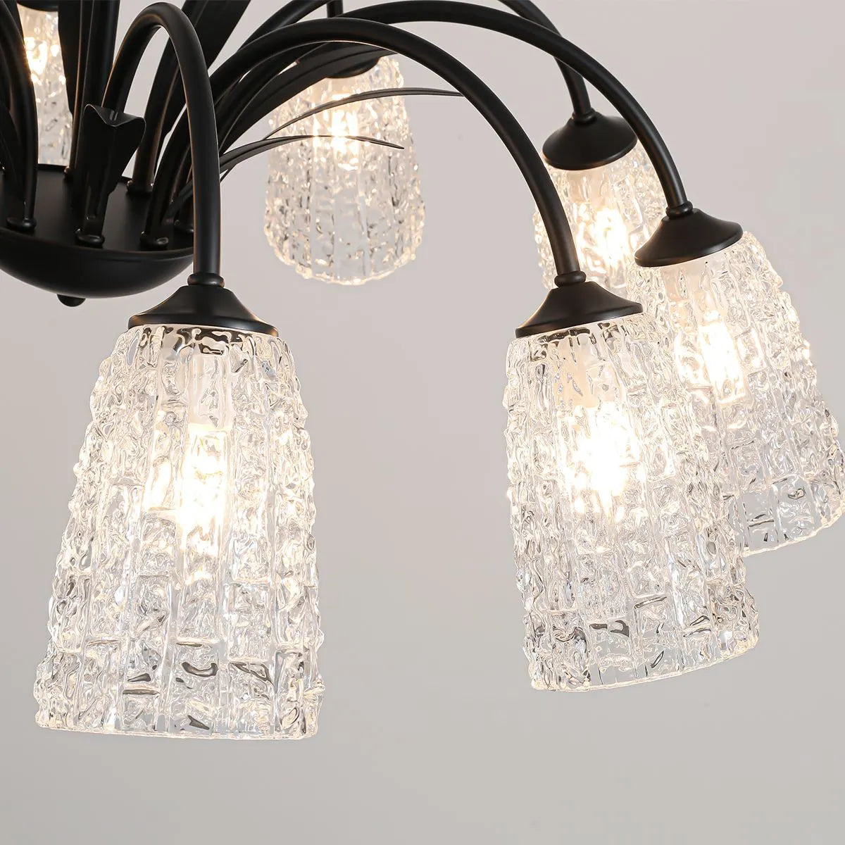 flairel American Retro Iron Glass Chandelier