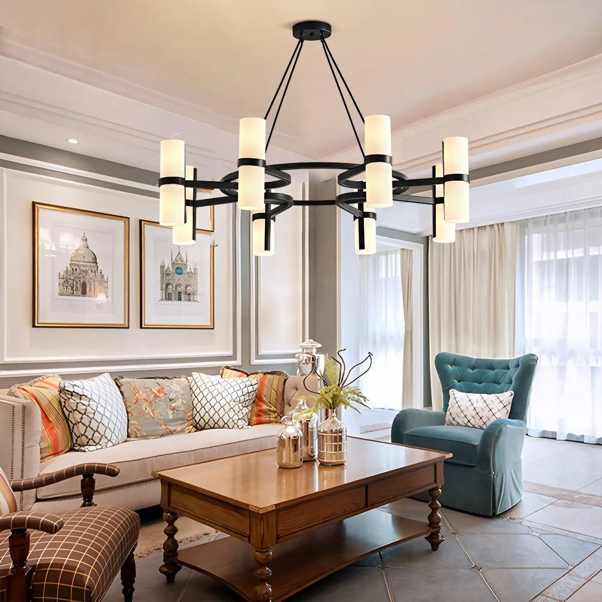 flairel Nordic Creative Multi-Headed Round Chandelier