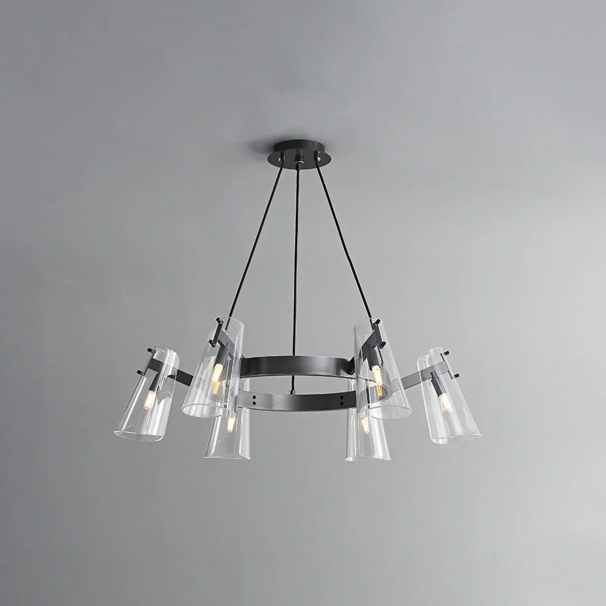 flairel Modern All-Copper Acrylic Chandelier for Dining Room