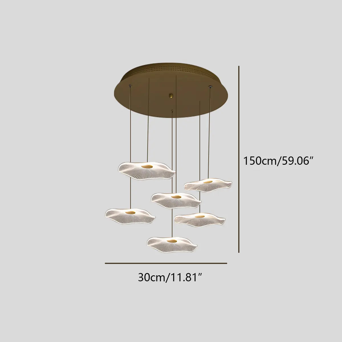 flairel Rotasu Lotus Leaf Staircase Chandelier