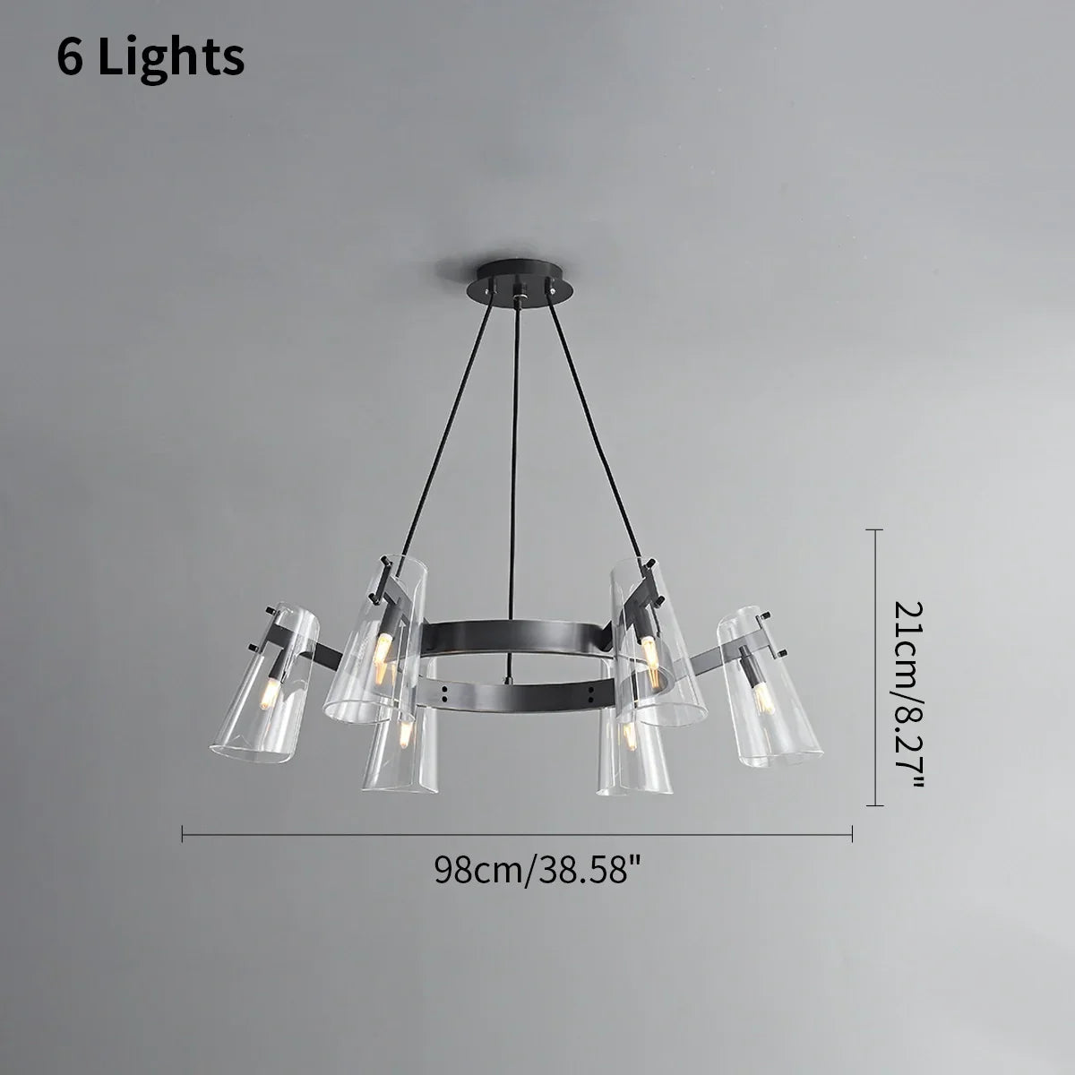 flairel Modern All-Copper Acrylic Chandelier for Dining Room