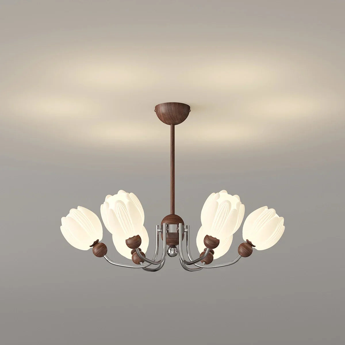 flairel French Retro Flower Chandelier for Living Room