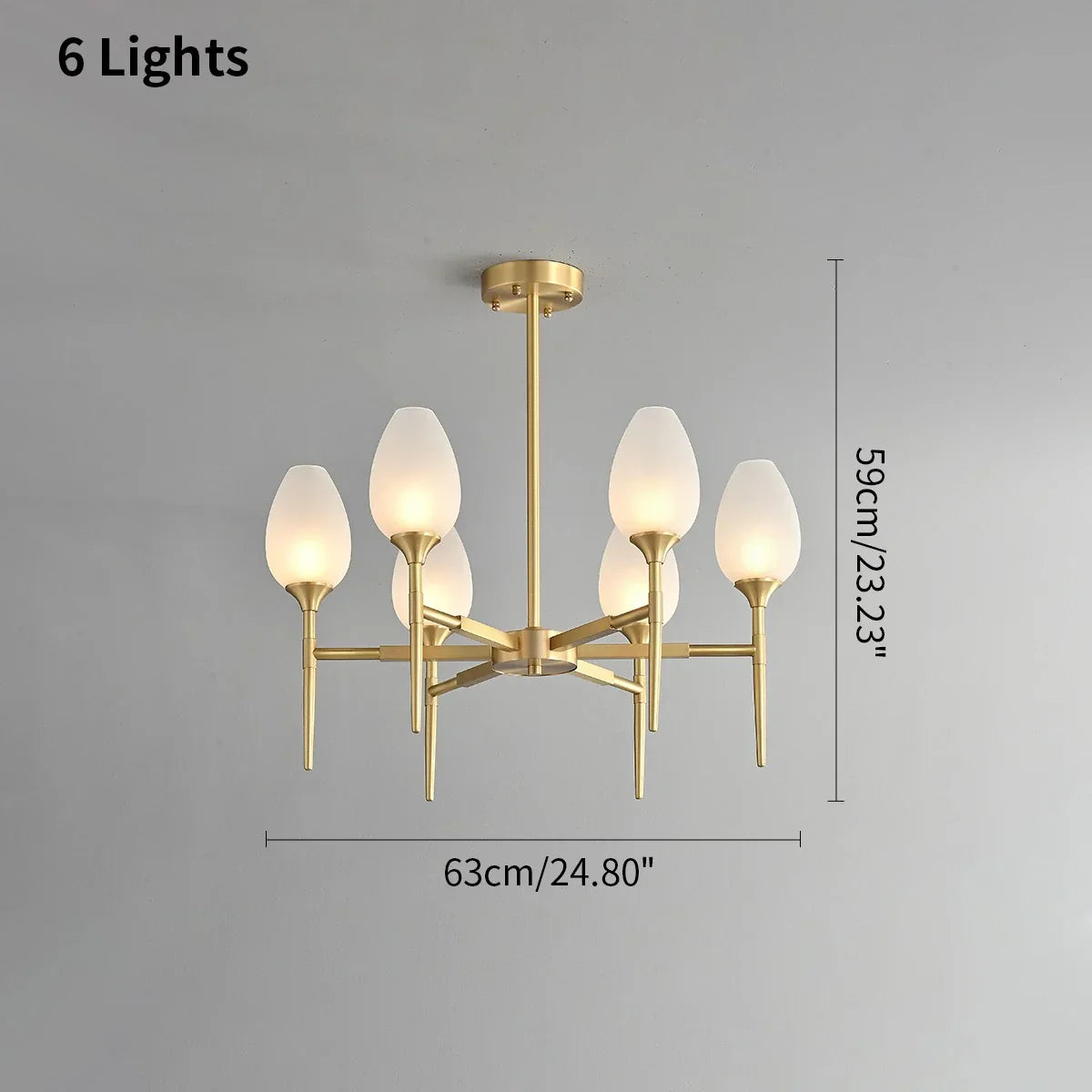 flairel American All-Copper Bud Glass Chandelier