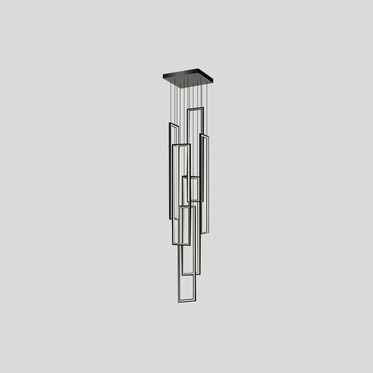 flairel Aldarj Rectangular LED Staircase Chandelier