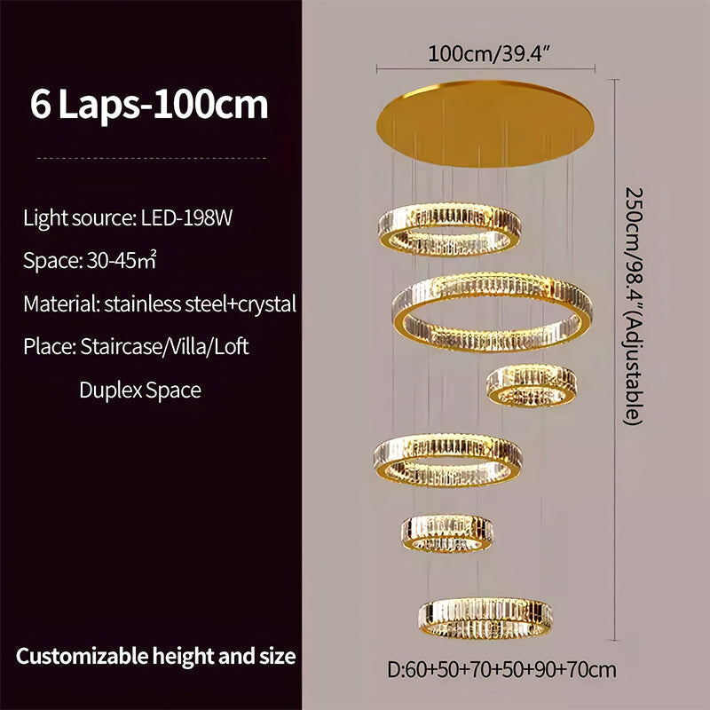 flairel Nordic Circular Villa Crystal Chandelier