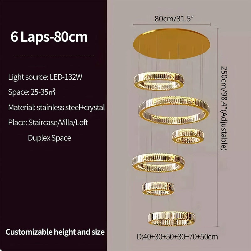 flairel Nordic Circular Villa Crystal Chandelier