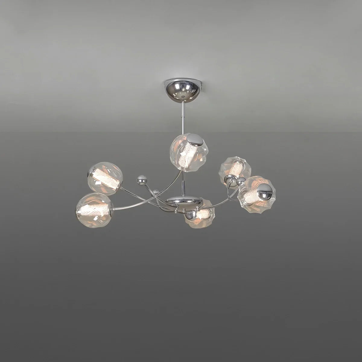 flairel French Minimalist Glass Ball Chandelier