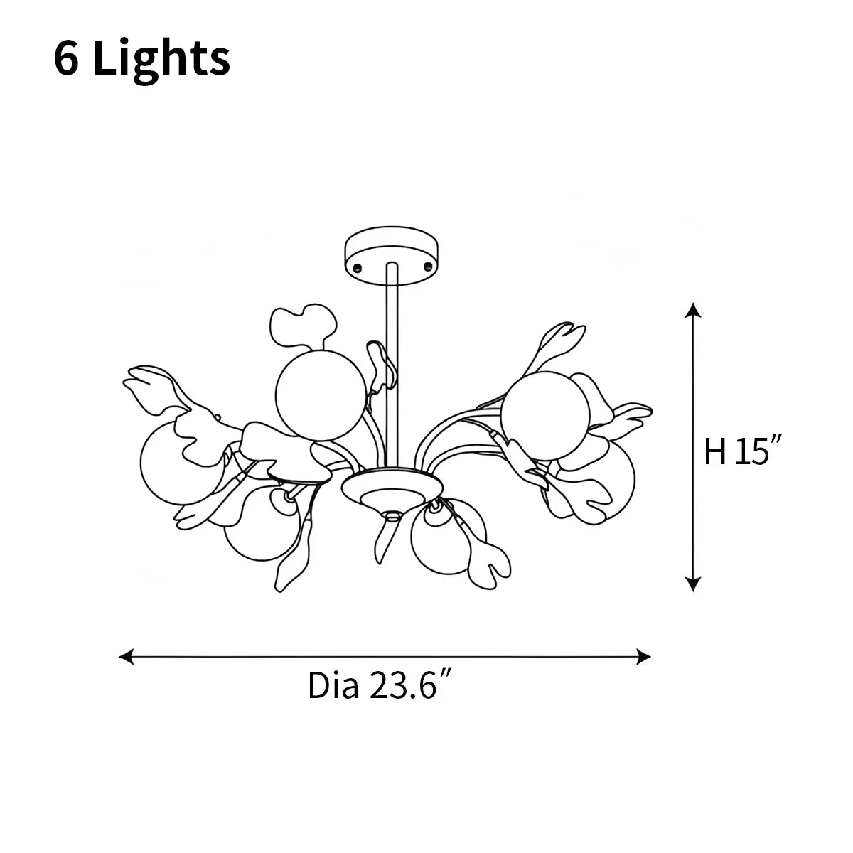 flairel Thalassa Ginkgo Chandelier for Living Room