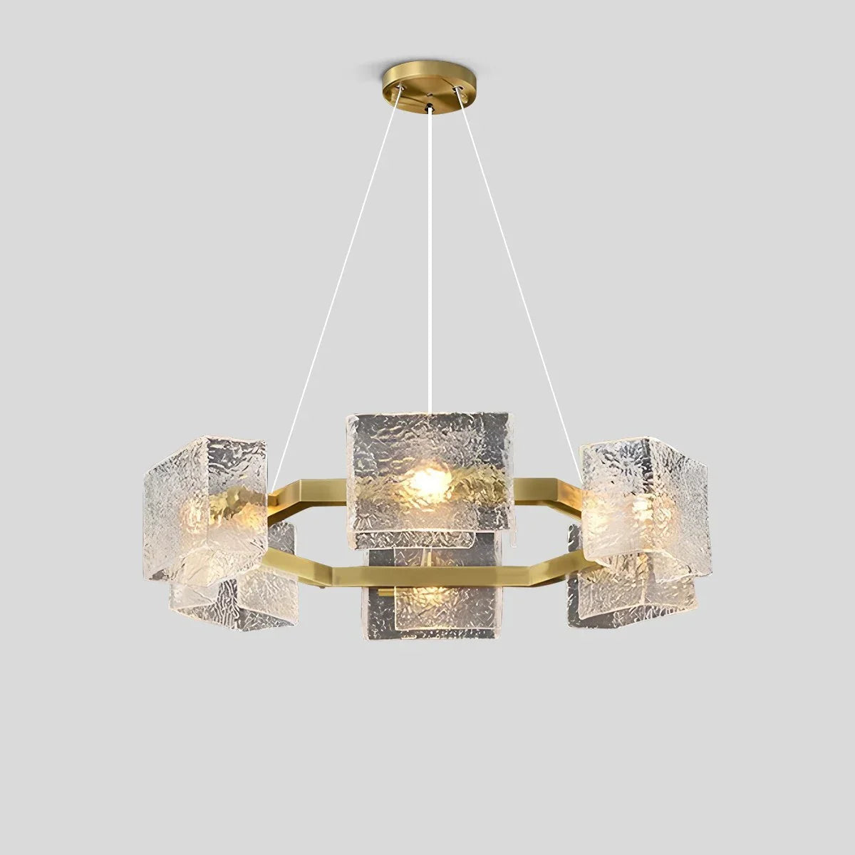 flairel Textured Glass Round Chandelier