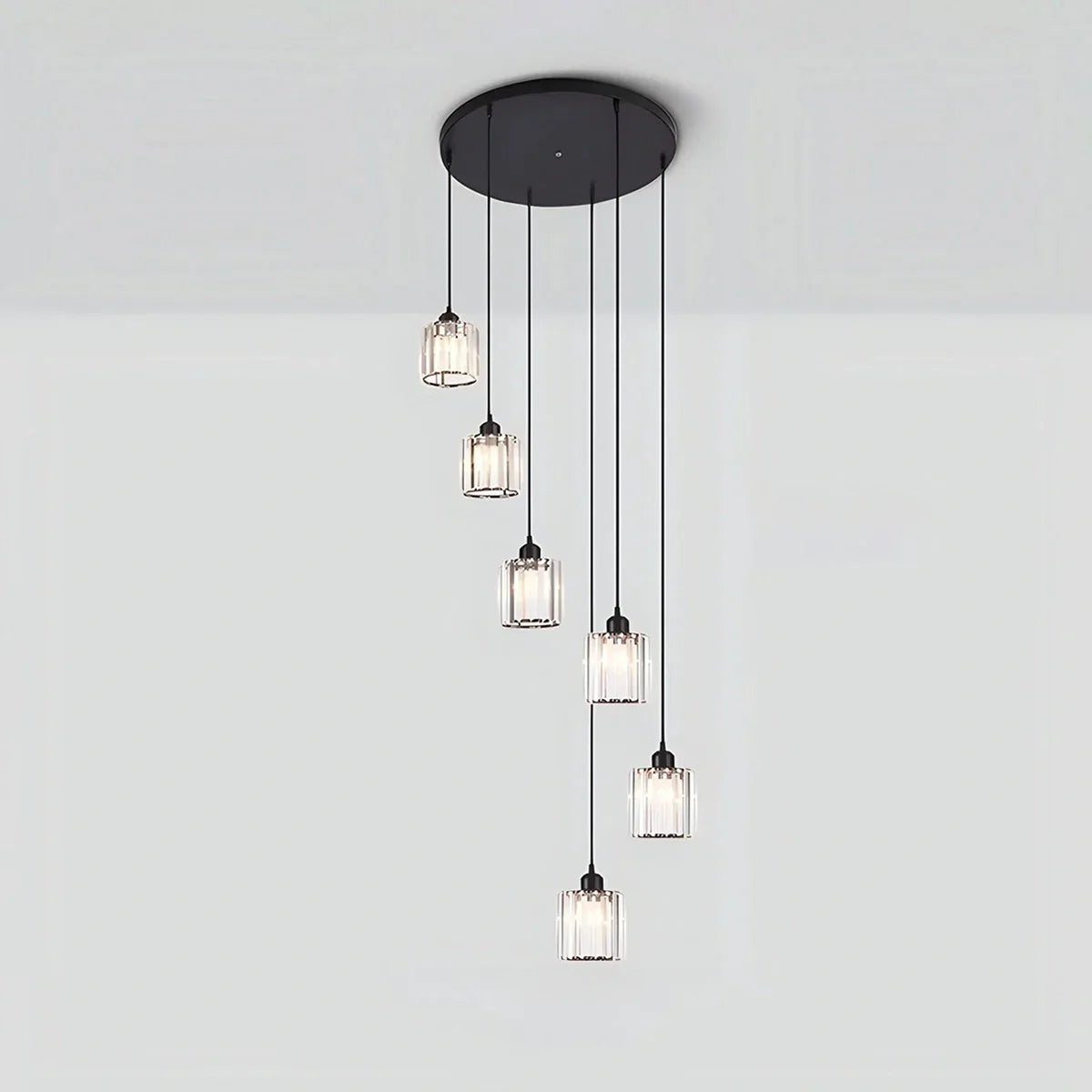 flairel Kristy Modern Minimalist Glass Chandelier