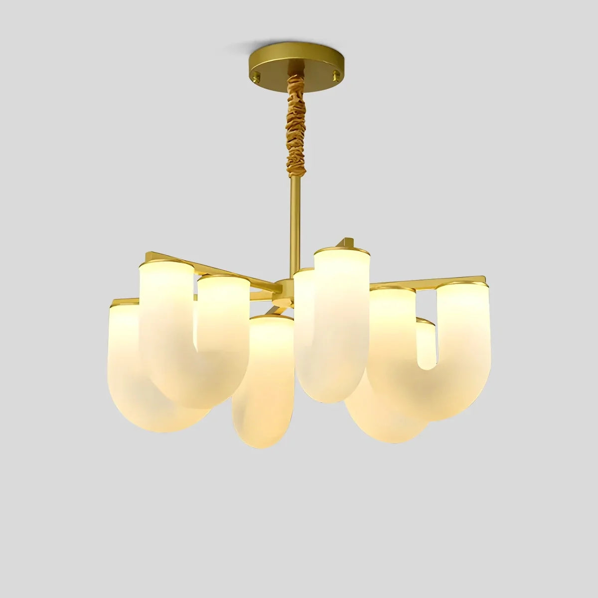 flairel U-Shaped Milk Glass Chandelier