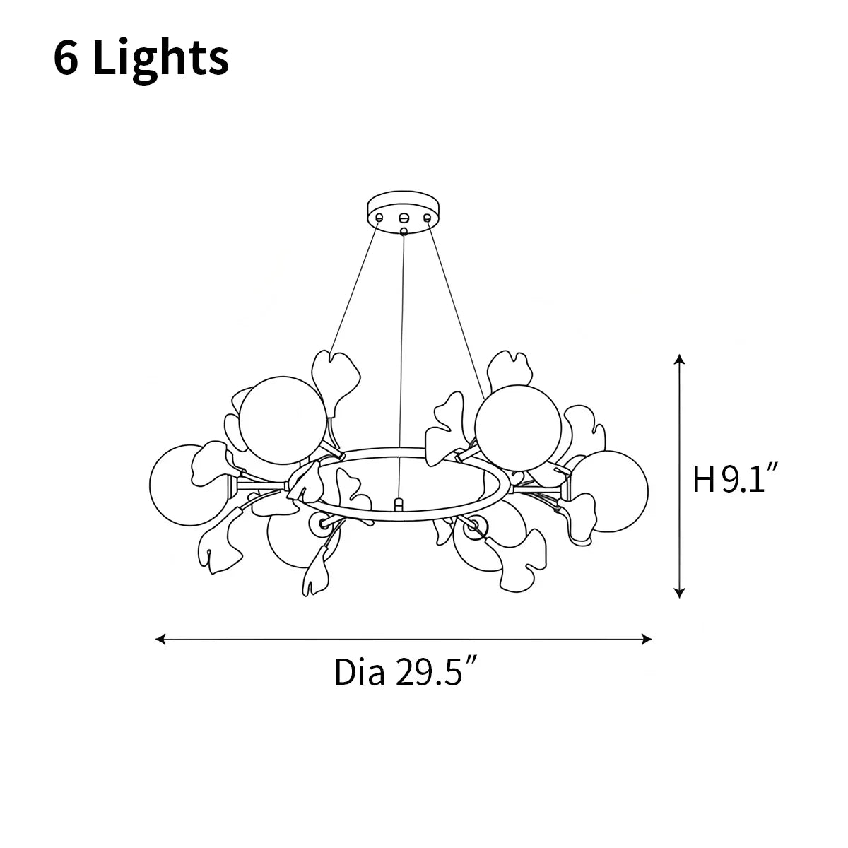 flairel Evander Ginkgo Chandelier for Dining Area