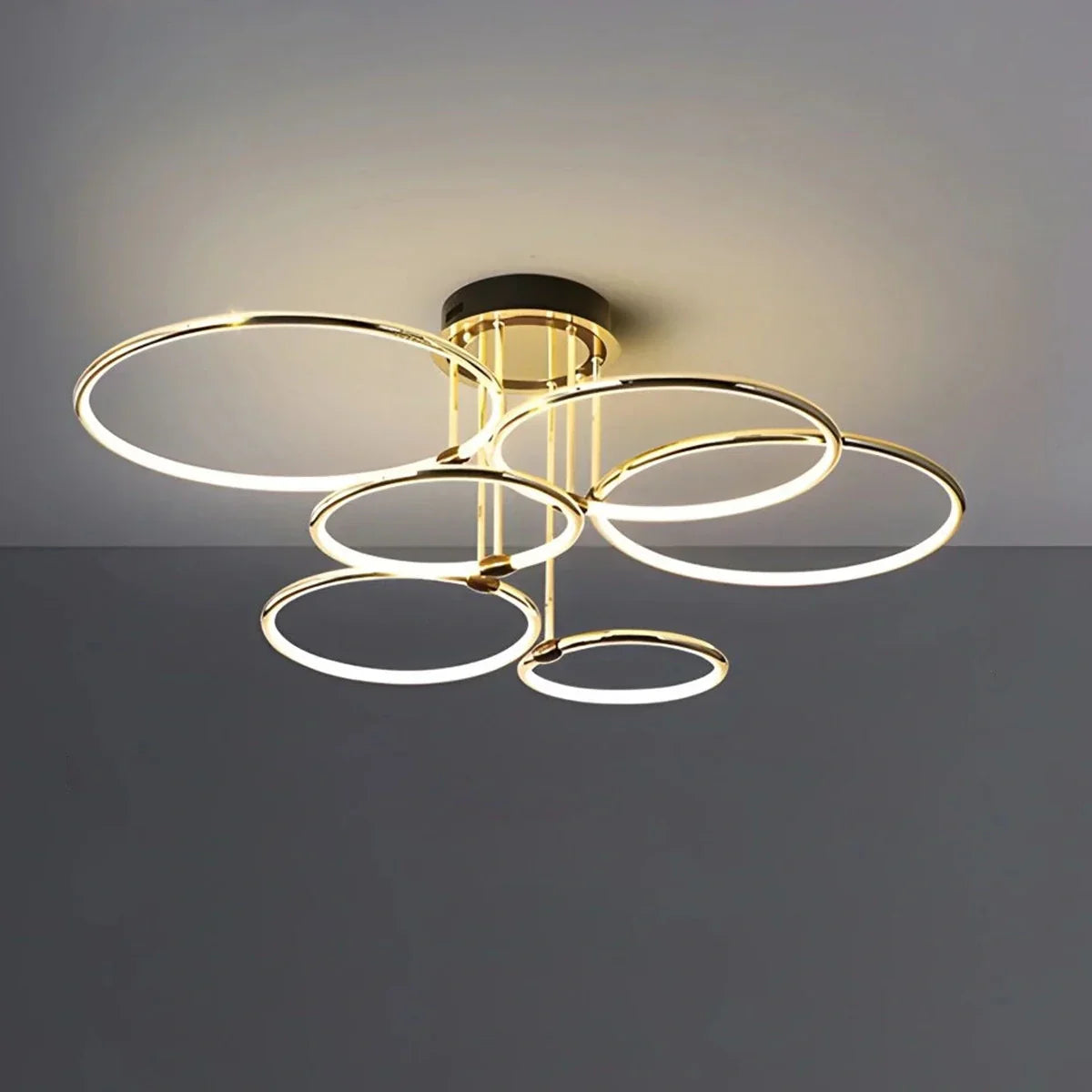 flairel Metal Circular Chandelier Ceiling Lamp