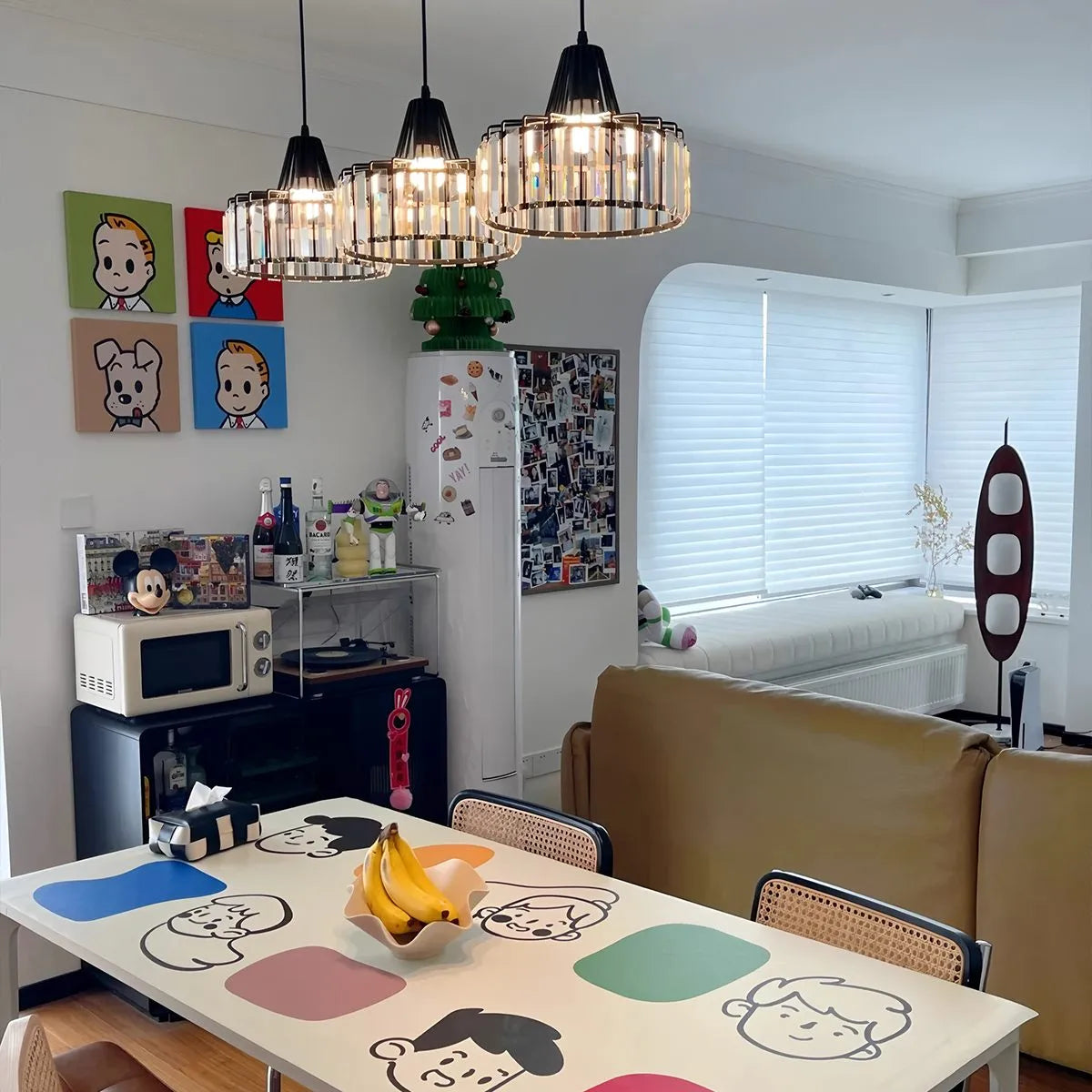flairel Modern Iron Art Glass Pendant Lamp for Kitchen