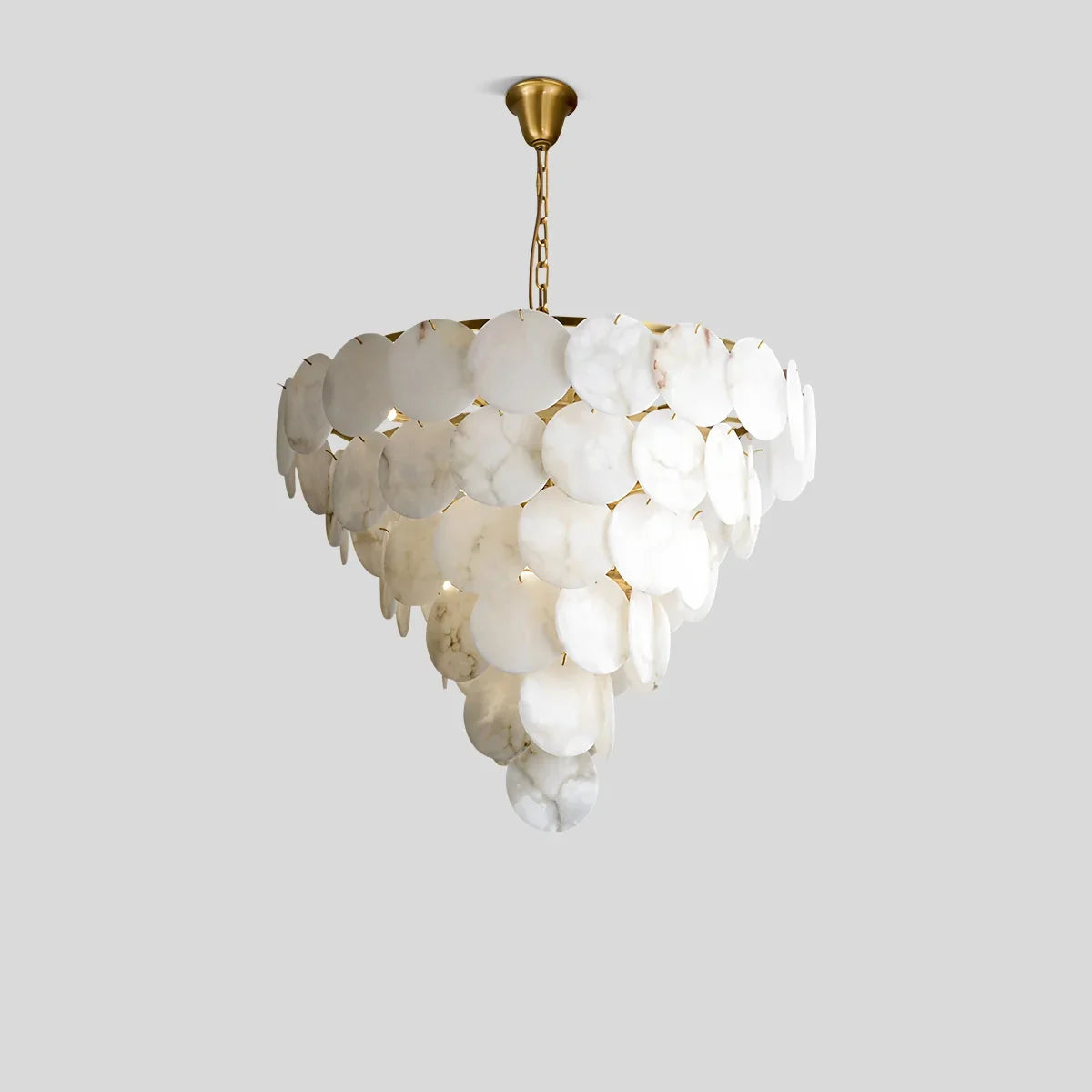 flairel Modern Round Shell Spanish Alabaster Chandelier