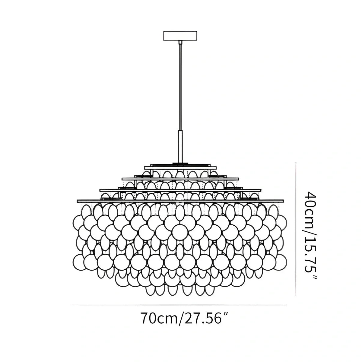 flairel Round Shell Chandelier for Bedroom Living Room