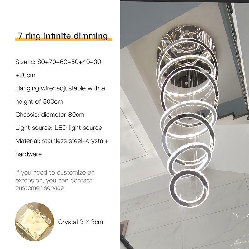 flairel Luxurious Ring Layered Crystal Chandelier