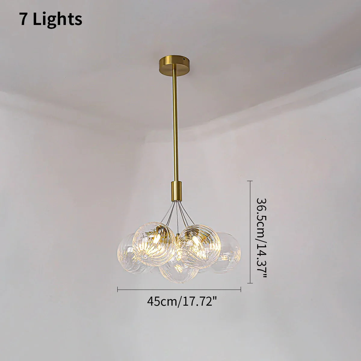 flairel Luxury All Copper Glass Bubble Ball Chandelier