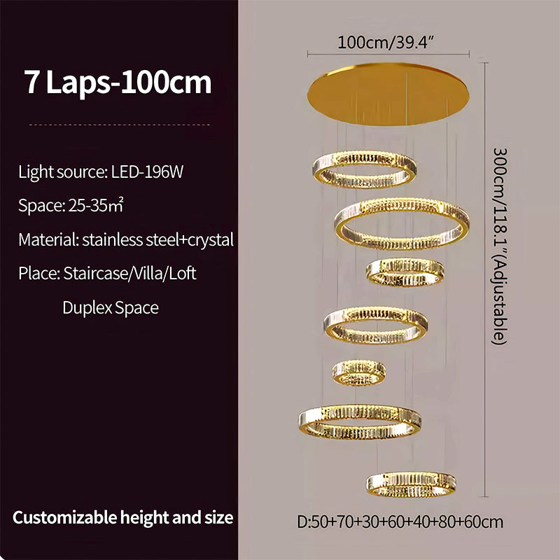 flairel Nordic Circular Villa Crystal Chandelier