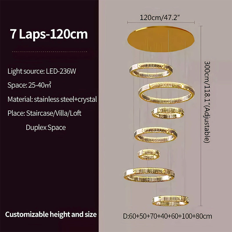flairel Nordic Circular Villa Crystal Chandelier