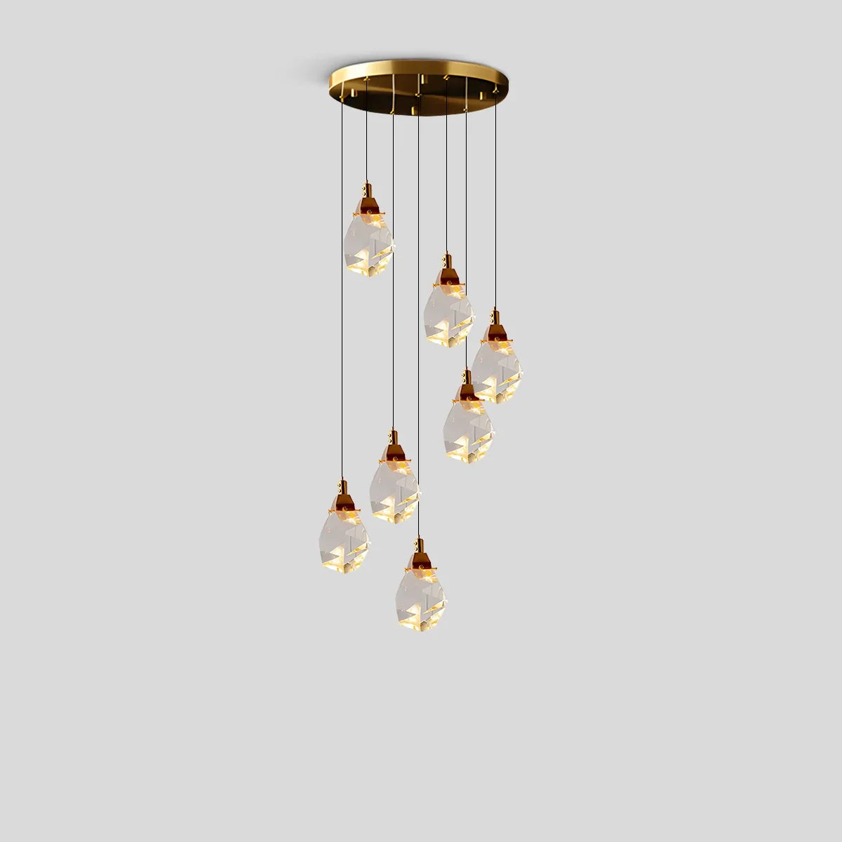 flairel Rock Crystal Rain Chandelier for Living Room