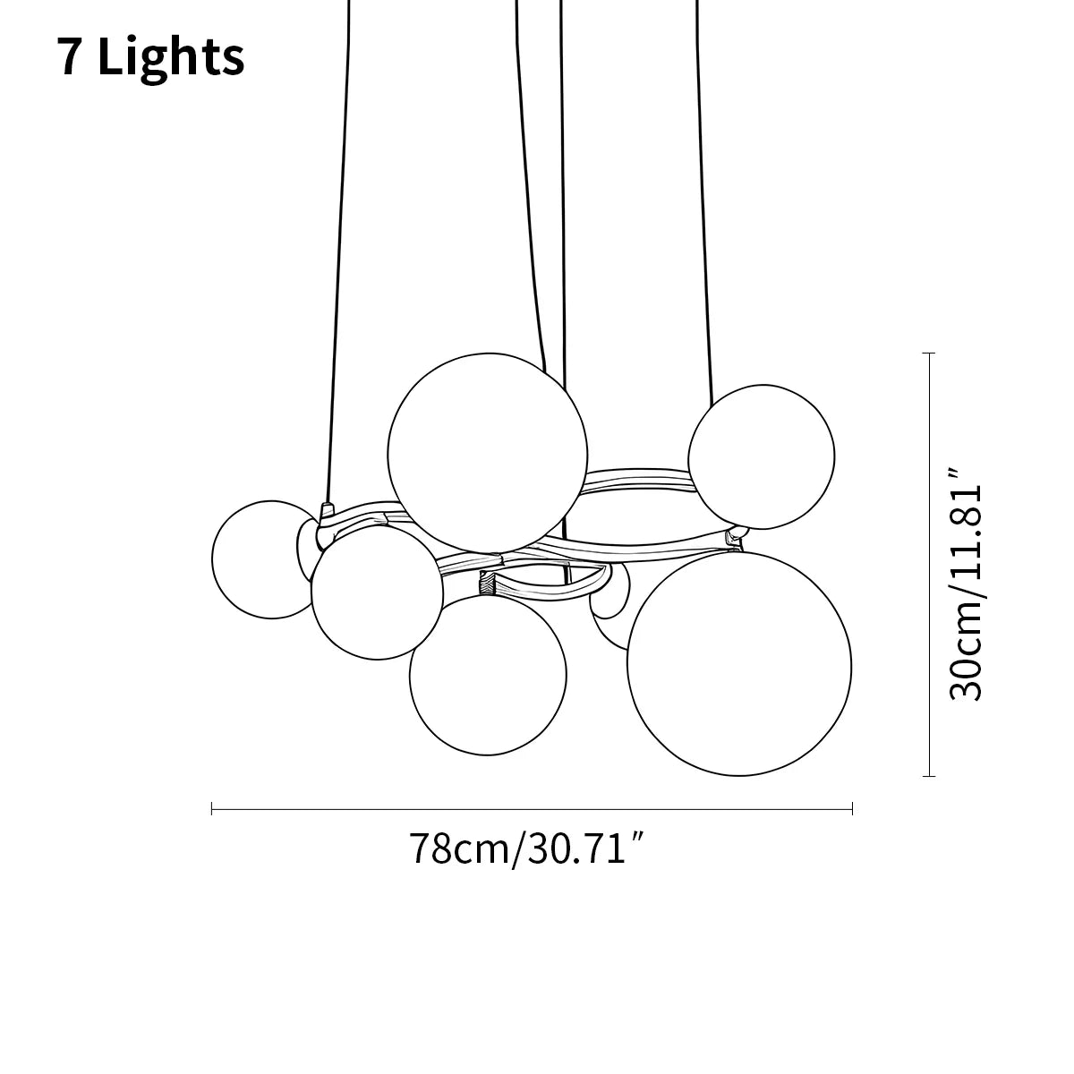flairel Luxurious Single-Tone Glass Spheres Chandelier
