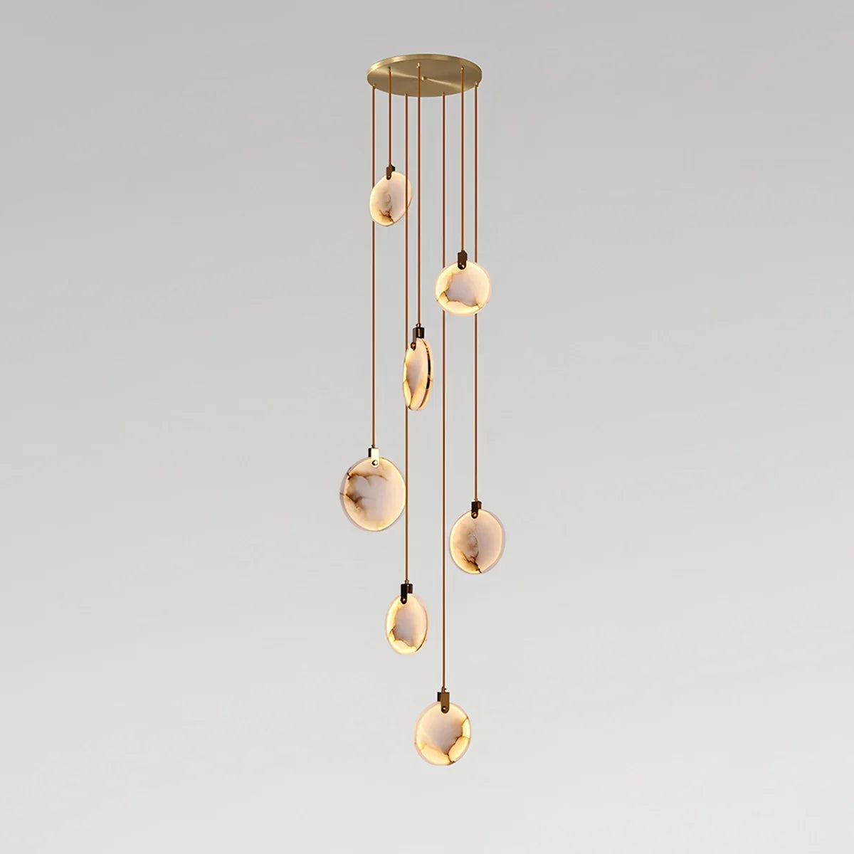 flairel Moonshade Natural Alabaster Pendant Chandelier