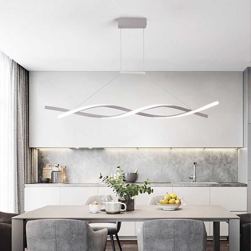 flairel LED Linear Wave Chandelier for Dining Room