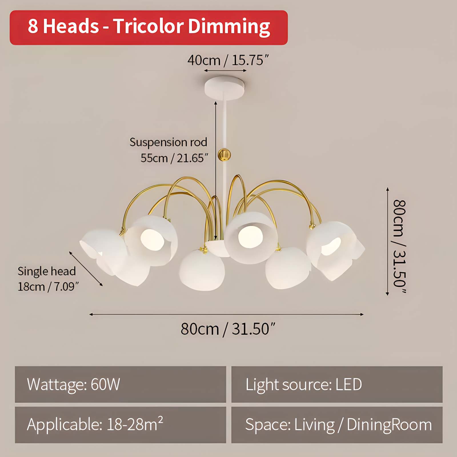 flairel French Flower Shaped Chandelier