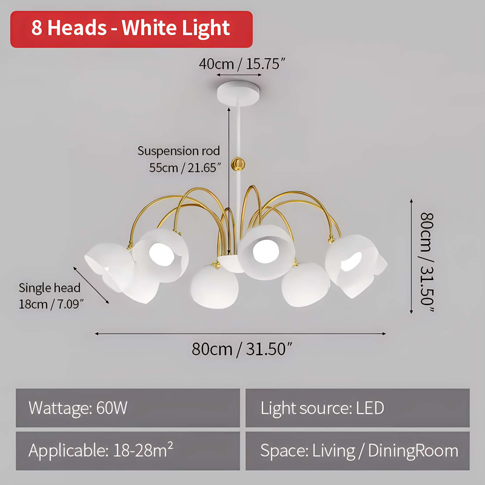 flairel French Flower Shaped Chandelier