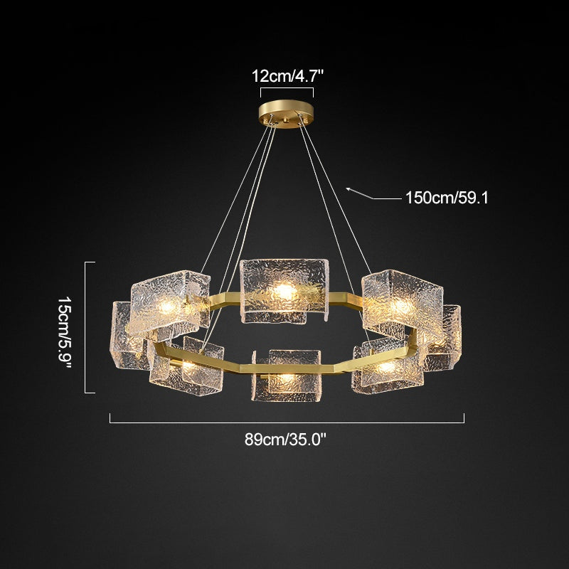 flairel Textured Glass Round Chandelier