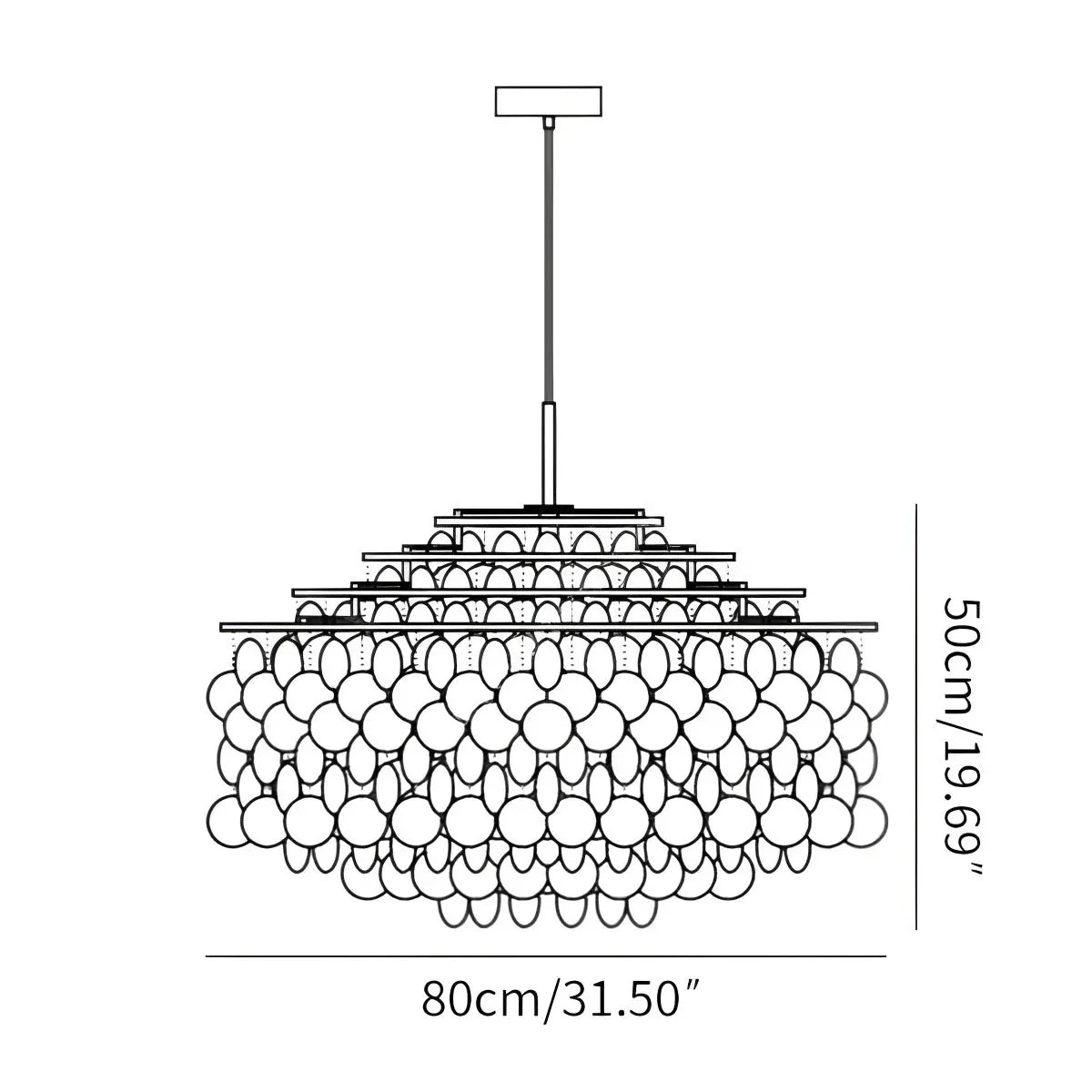 flairel Round Shell Chandelier for Bedroom Living Room