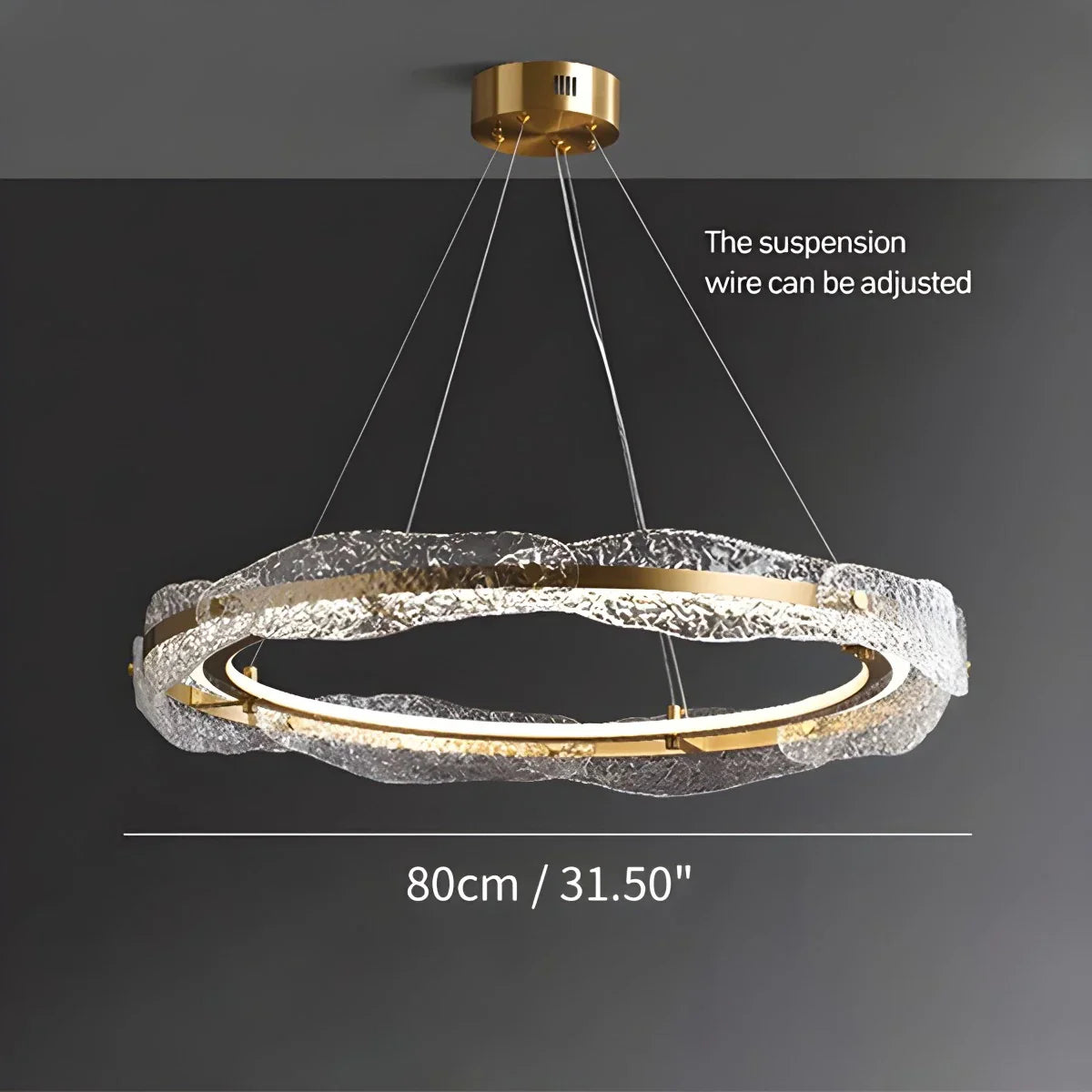 flairel Water Pattern Glass Chandelier for Living Room